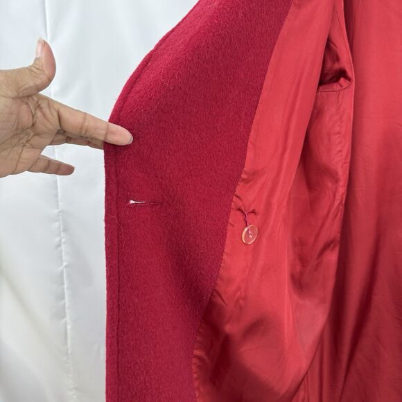 Harvé Benard Vintage Style Red Wool Coat Double Breasted Women’s XL USA - Picture 12 of 16